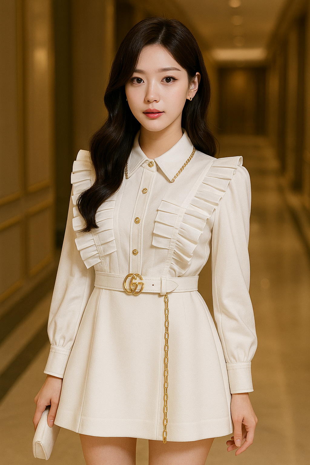 일프로 아가씨 화이트 원피스