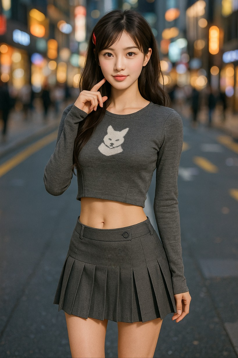 남자들이 좋아하는 여자 패션, 크롭티-미니스커트