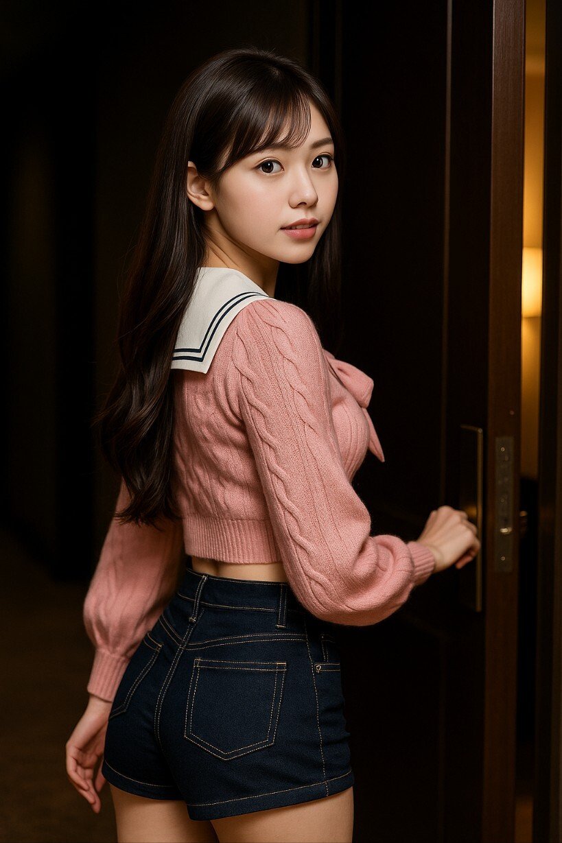 일프로 지명 많은 아가씨-방에 들어가는 모습