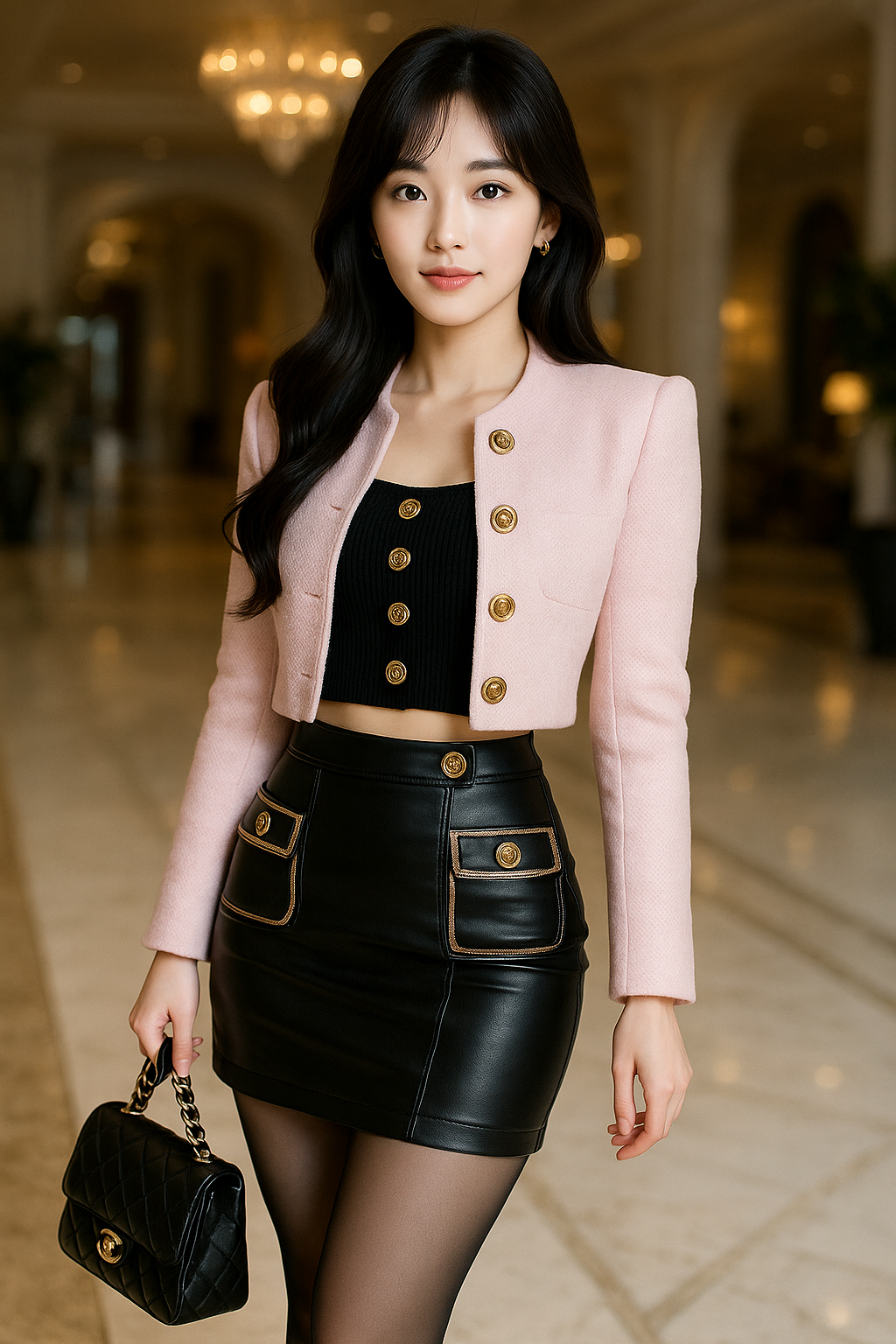 크롭 재킷 투피스 스타일 팁